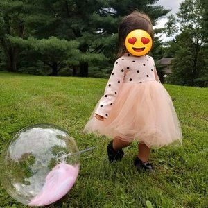 Princess Tutu Long Sleeve Polka Dot Dress 12/18m
